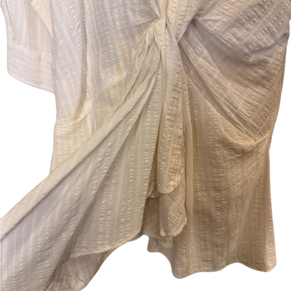 Jacquemus La Riviera White Twist-Front Beach Resort wear Shirt Dress sz S - Picture 3 of 12